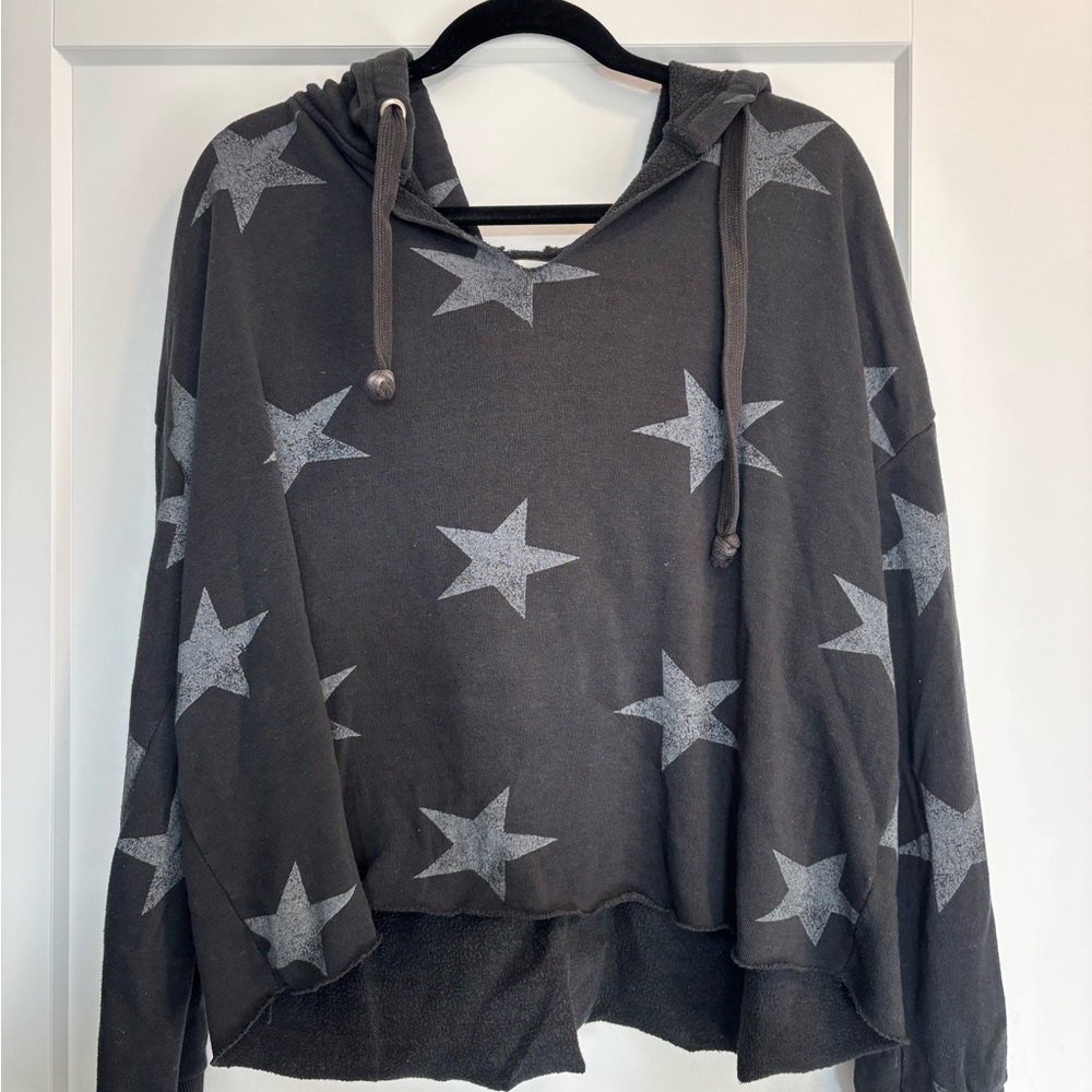 Gray Star Pattern Hoodie